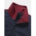 Men Texture Fleece Patchwork Contrast Double Pockets Lapel Jackets