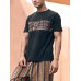 Mens Ethnic Pattern Crew Neck Casual Short Sleeve T  Shirts