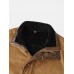 Mens Vintage Solid Color Warm Mid  Length Woolen Coats With Pocket