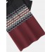 Mens Ethnic Pattern Hem Cuff Hooded T  Shirts