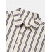 Mens Striped Button Up Lapel Daily Short Sleeve Shirts