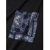 Mens Ethnic Floral Print Chest Pocket Crew Neck Short Sleeve T  Shirts